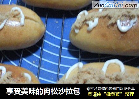 享受美味的肉松沙拉包