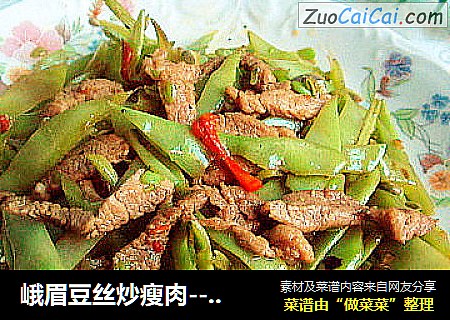 峨眉豆丝炒瘦肉----农家菜