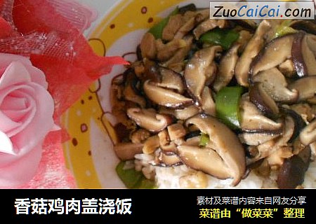 香菇鸡肉盖浇饭
