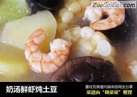 奶汤鲜虾炖土豆