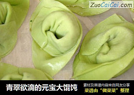 青翠欲滴的元宝大馄饨