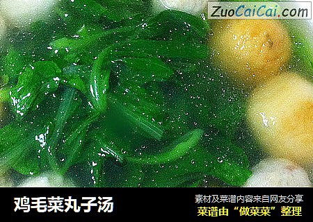 鸡毛菜丸子汤