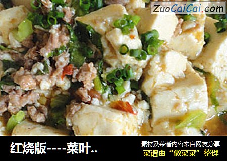 红烧版----菜叶炖豆腐