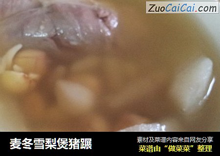 麦冬雪梨煲猪蹍