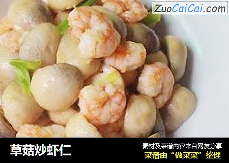 草菇炒虾仁