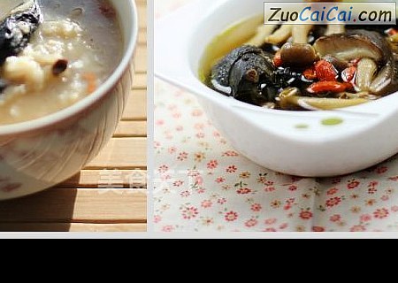 一汤多用：【乌鸡蘑菇汤＆乌鸡蘑菇粥】