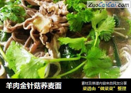 羊肉金针菇荞麦面