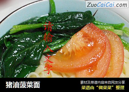 猪油菠菜面