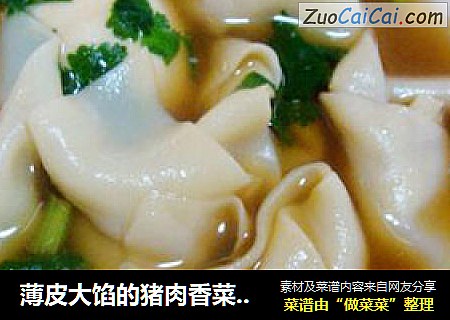 薄皮大馅的猪肉香菜馄饨