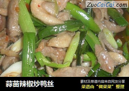 蒜苗辣椒炒鸭丝