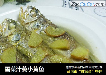 雪菜汁蒸小黄鱼
