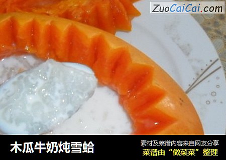 木瓜牛奶炖雪蛤