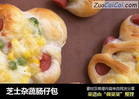 芝士杂蔬肠仔包
