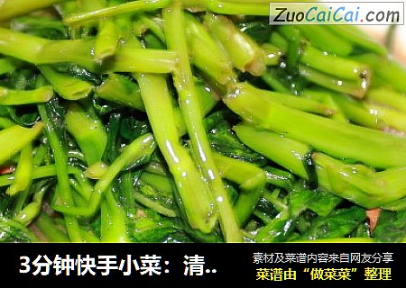 3分钟快手小菜：清炒红乳空心菜