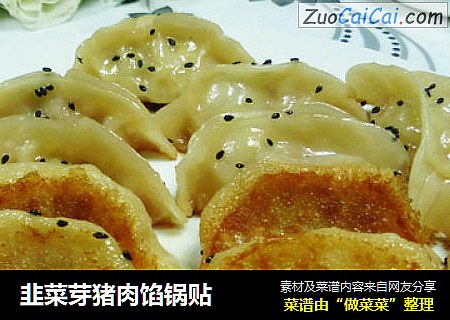 韭菜芽猪肉馅锅贴